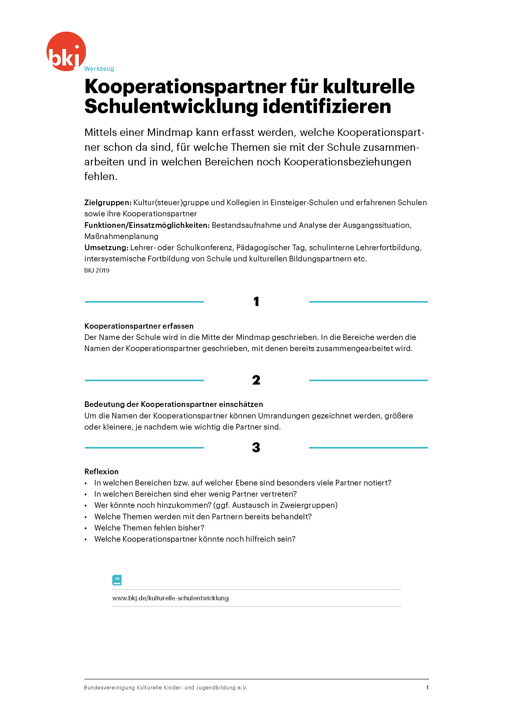 Titelbild Werkzeug Kuooperationspartner identifizieren der BKJ Titelbild Werkzeug Kuooperationspartner identifizieren der BKJ